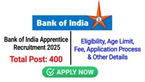 Bank of India Apprentice Recruitment 2025 Apply Online for 400 Post, Check Eligibility & Other Details